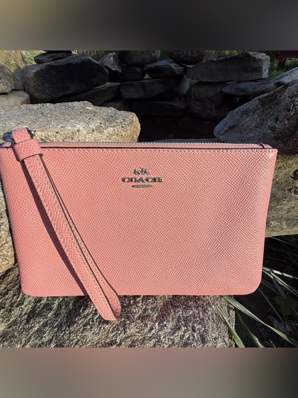 Coach Pink Wristlet Zip Case